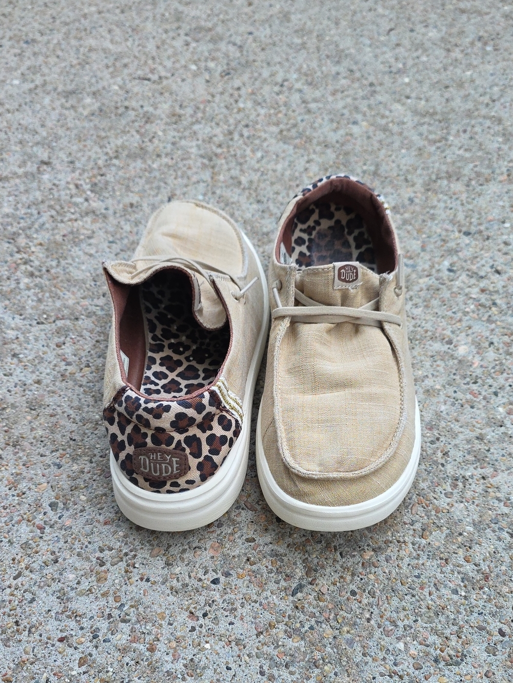 Hey Dude Wendy Rise Platform Animal Tan Leopard Cheetah Print Size 10